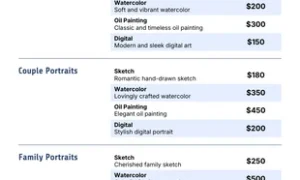 Photo by venngage.com - How to Create a Commission Price Sheet for Your Art Website