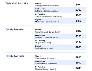 Photo by venngage.com - How to Create a Commission Price Sheet for Your Art Website
