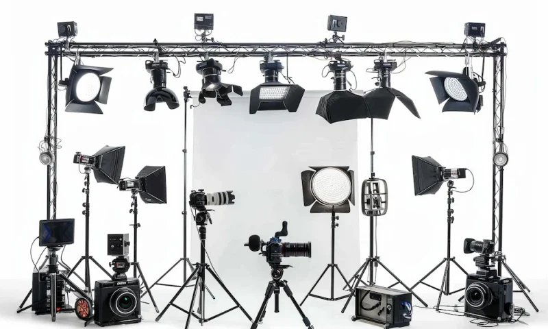 Photo by freepik.com - Overhead Studio Lighting Rig Setup for Tabletop Art Demonstration
